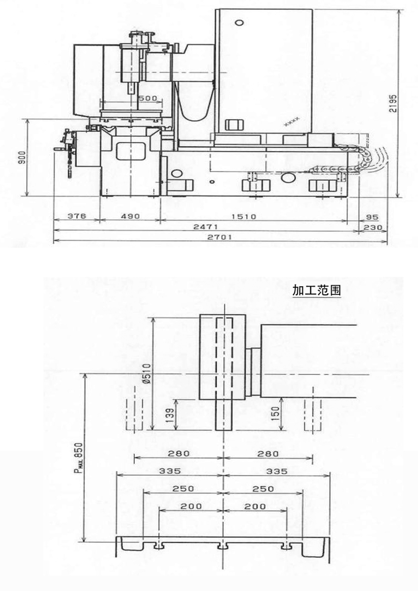 ACC155DX 高精密立柱型平面磨床機(jī)床外形圖2 